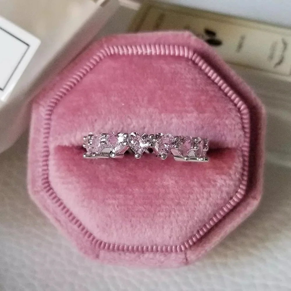 ❤️Heart Shaped Cut 5Pcs 0.5Ct Wedding Diamond Band